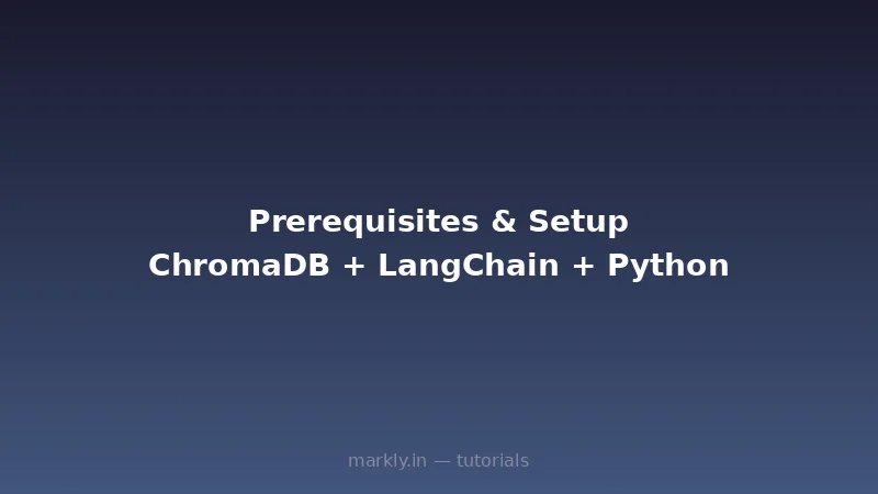 Terminal showing pip install commands for ChromaDB, LangChain, and dependencies