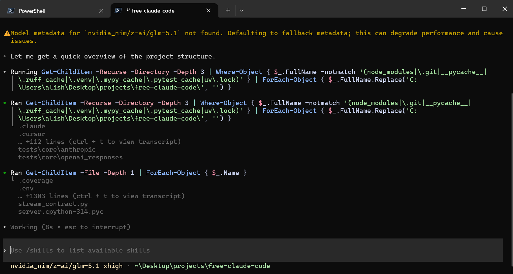 Step 1 for Run Claude Code for Free with free