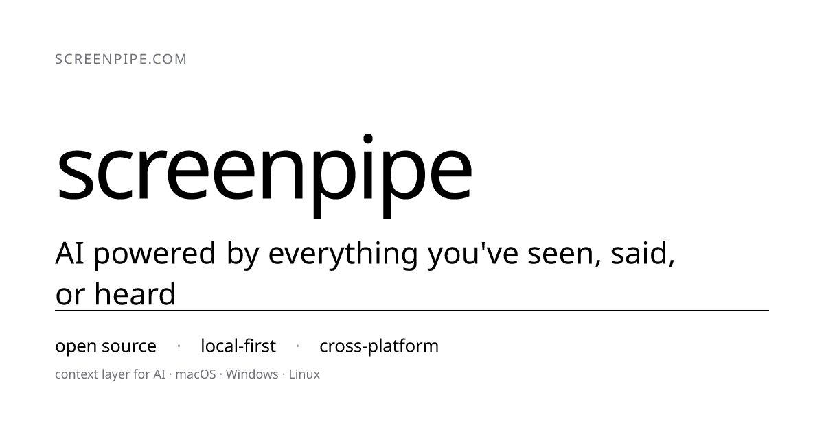 Concept diagram: ScreenPipe
